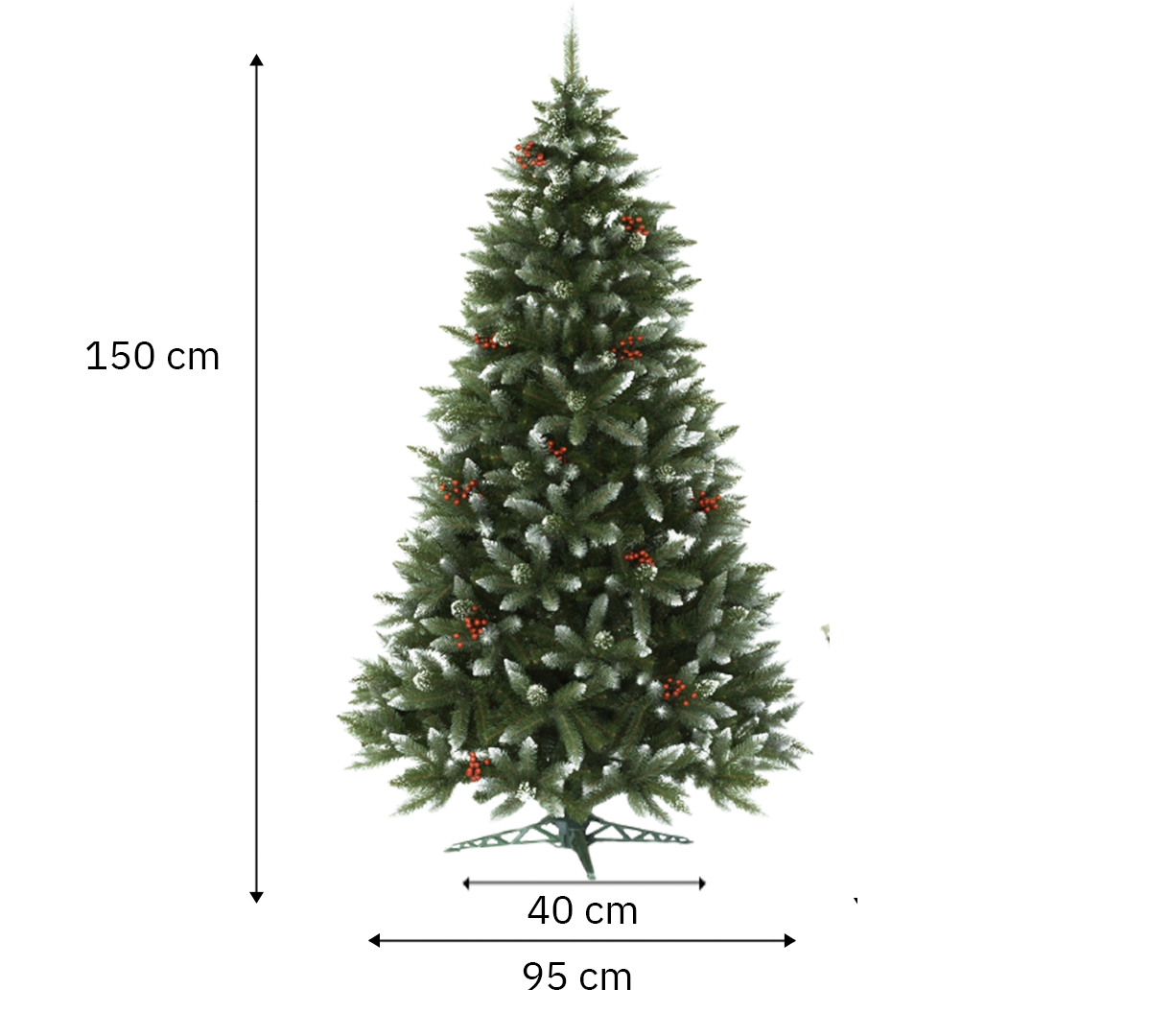 Vianočný stromček Smrek 150cm luxury diamond s jarabinou